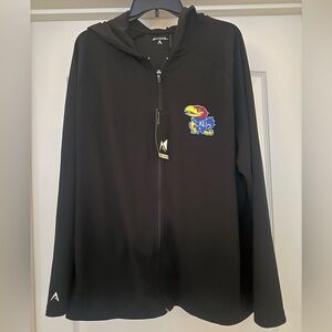 Antigua Kansas University Logo Legacy Full-Zip Hoodie Size 2XL Black